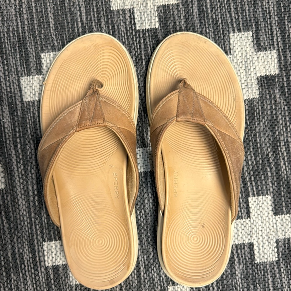 Sperry Size 11 Leather Flip Flops